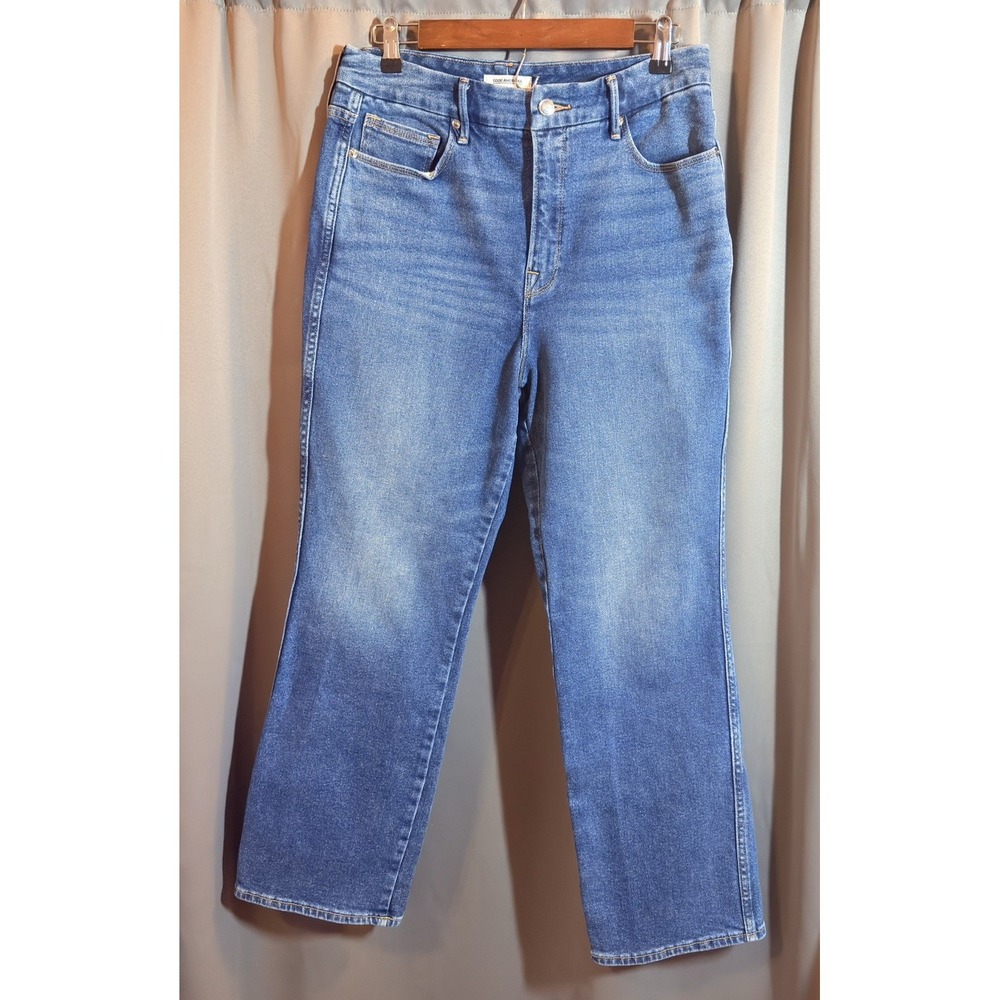 Good American Good Curve Straight Leg Jeans High Rise Sculpting Sz 12/31